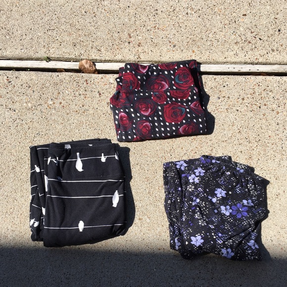 3 pair OS Lularoe Leggings - Picture 1 of 1